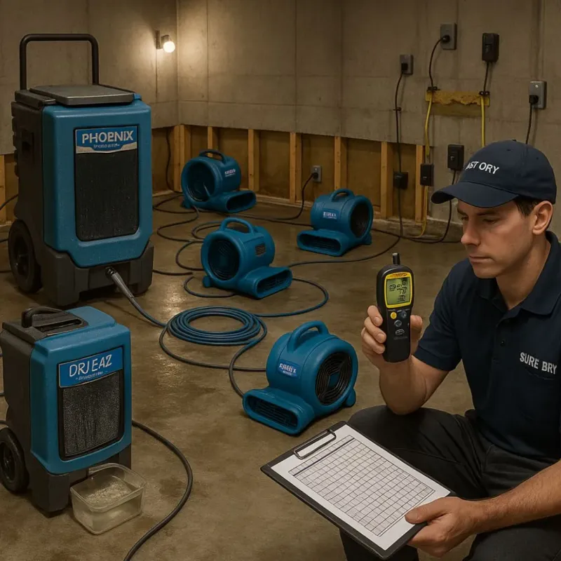 Structural Drying and Dehumidification process in Hughes County, OK
